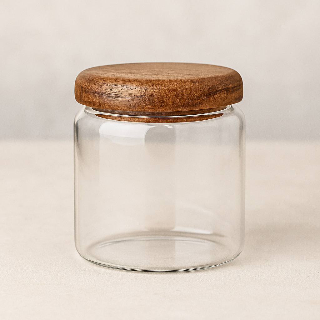 Airtight Glass Kitchen Storage Jars with Acacia Wood Lids – Stylish Pantry Organization 4