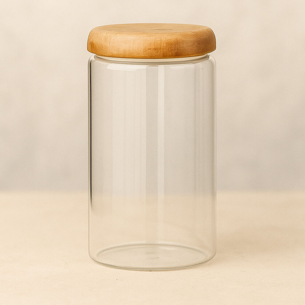 Airtight Glass Kitchen Storage Jars with Acacia Wood Lids – Stylish Pantry Organization 6