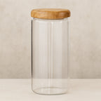Airtight Glass Kitchen Storage Jars with Acacia Wood Lids – Stylish Pantry Organization 7