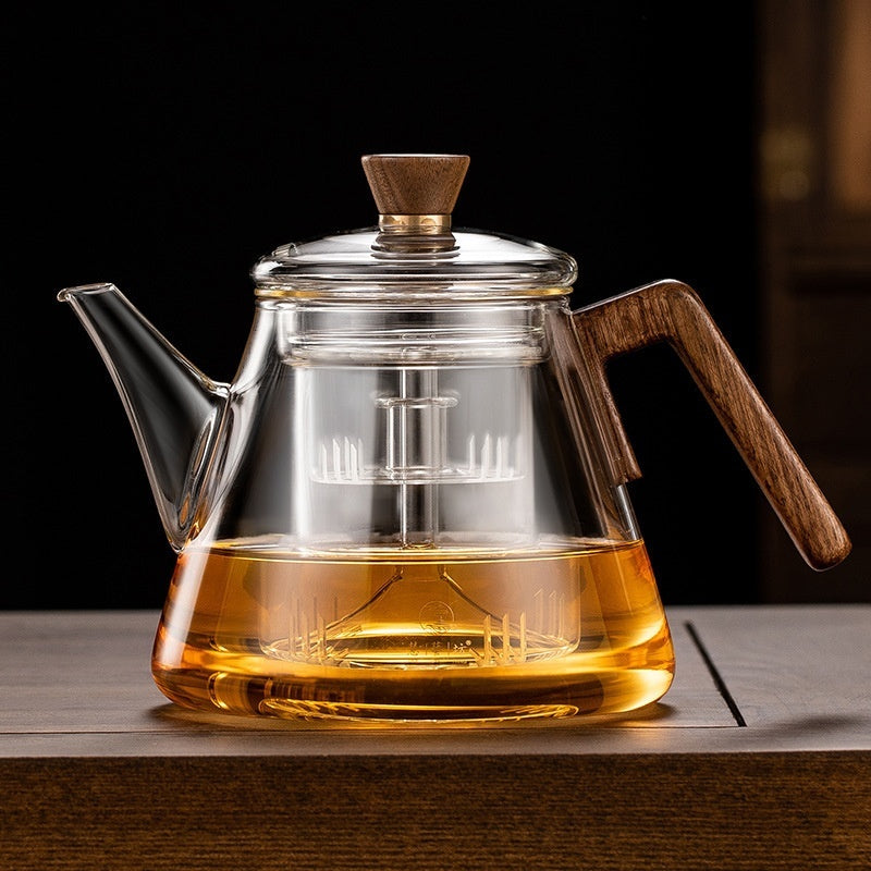 Borosilicate Glass Teapot with Wooden Handle – 900ml Capacity for Loose-Leaf and Herbal Tea 1