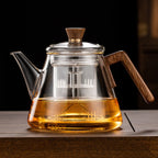Borosilicate Glass Teapot with Wooden Handle – 900ml Capacity for Loose-Leaf and Herbal Tea 3