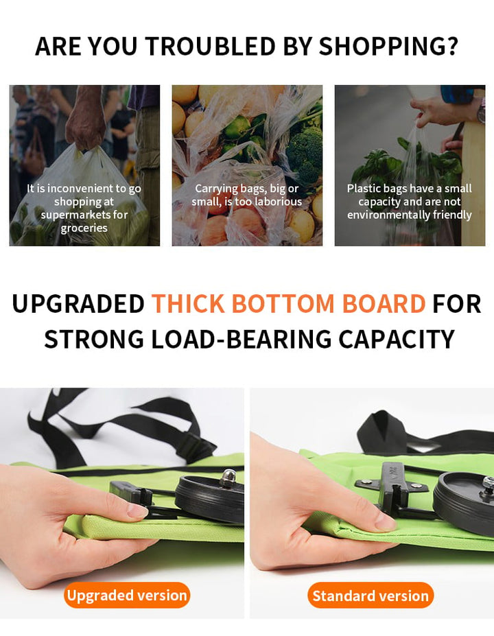 Breeze Folding Shopping Bag | Eco-Friendly, Large Capacity, Hidden Wheels 2