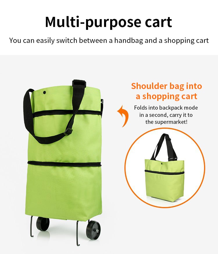 Breeze Folding Shopping Bag | Eco-Friendly, Large Capacity, Hidden Wheels 3