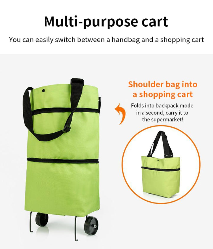 Breeze Folding Shopping Bag | Eco-Friendly, Large Capacity, Hidden Wheels 3