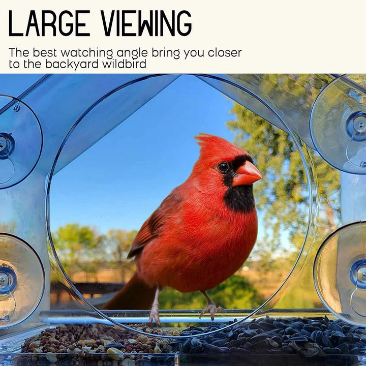 Breezy Window Bird Feeder | Clear Acrylic, Easy to Clean 2