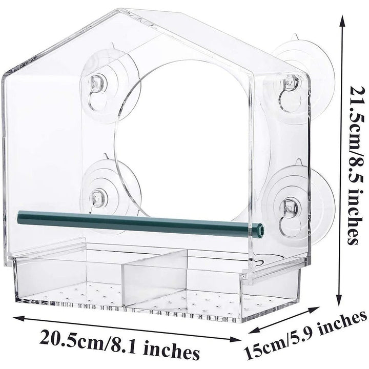 Breezy Window Bird Feeder | Clear Acrylic, Easy to Clean 6