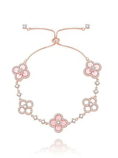 Brilliant Glimmer Bracelet | 14K Gold-Plated, Floral Design, Waterproof 0