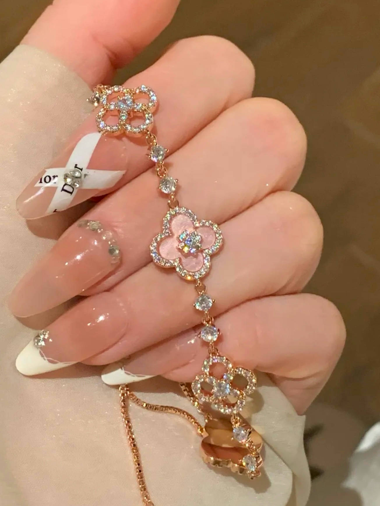 Brilliant Glimmer Bracelet | 14K Gold-Plated, Floral Design, Waterproof 1
