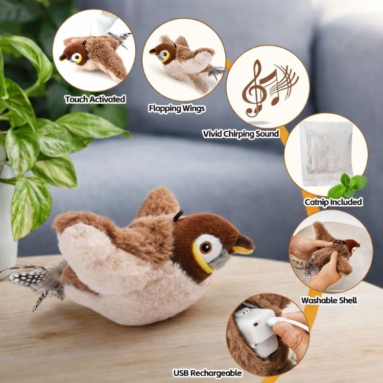 Buzzy BirdBuddy Cat Toy | Interactive, USB Rechargeable 4