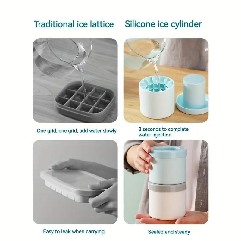 CryoPop Ice Cube Mold | Easy-Pop Silicone Ice Tray, Cylinder-Shaped 5