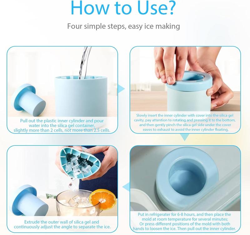 CryoPop Ice Cube Mold | Easy-Pop Silicone Ice Tray, Cylinder-Shaped 7
