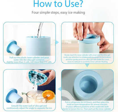 CryoPop Ice Cube Mold | Easy-Pop Silicone Ice Tray, Cylinder-Shaped 7