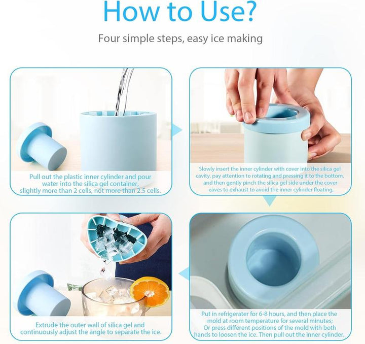 CryoPop Ice Cube Mold | Easy-Pop Silicone Ice Tray, Cylinder-Shaped 7