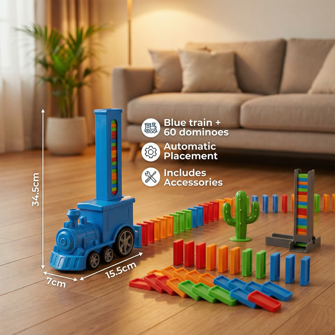Dynamo Train Toy | Automatic Domino Placement, Colorful Design 5