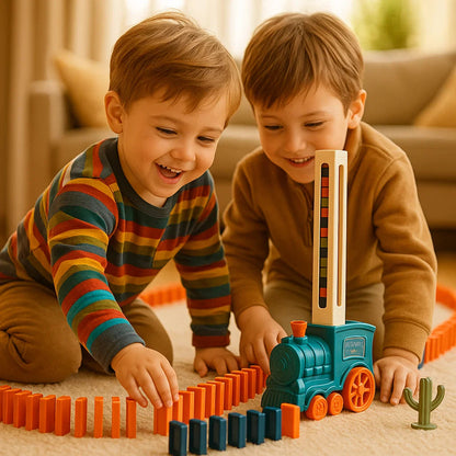 Dynamo Train Toy | Automatic Domino Placement, Colorful Design 6