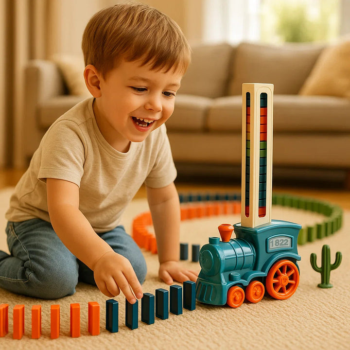 Dynamo Train Toy | Automatic Domino Placement, Colorful Design 7