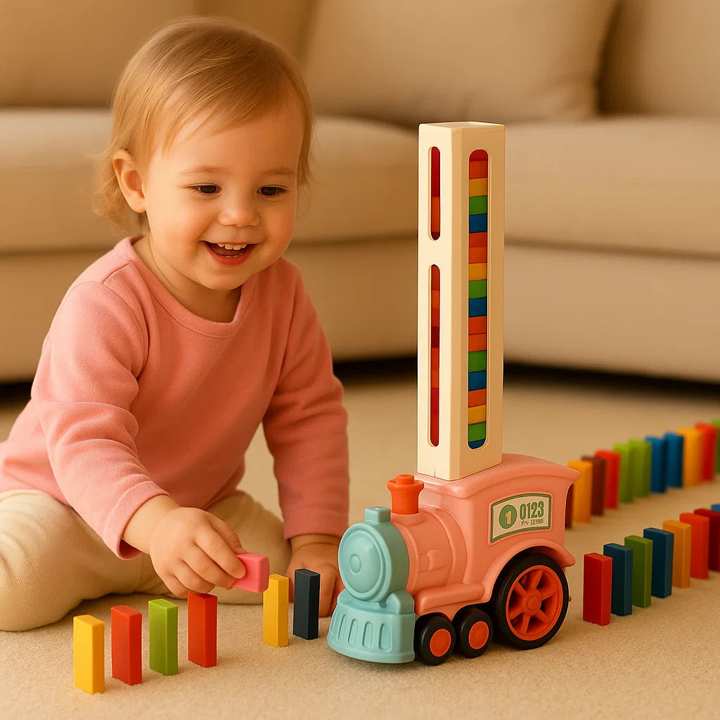 Dynamo Train Toy | Automatic Domino Placement, Colorful Design 8