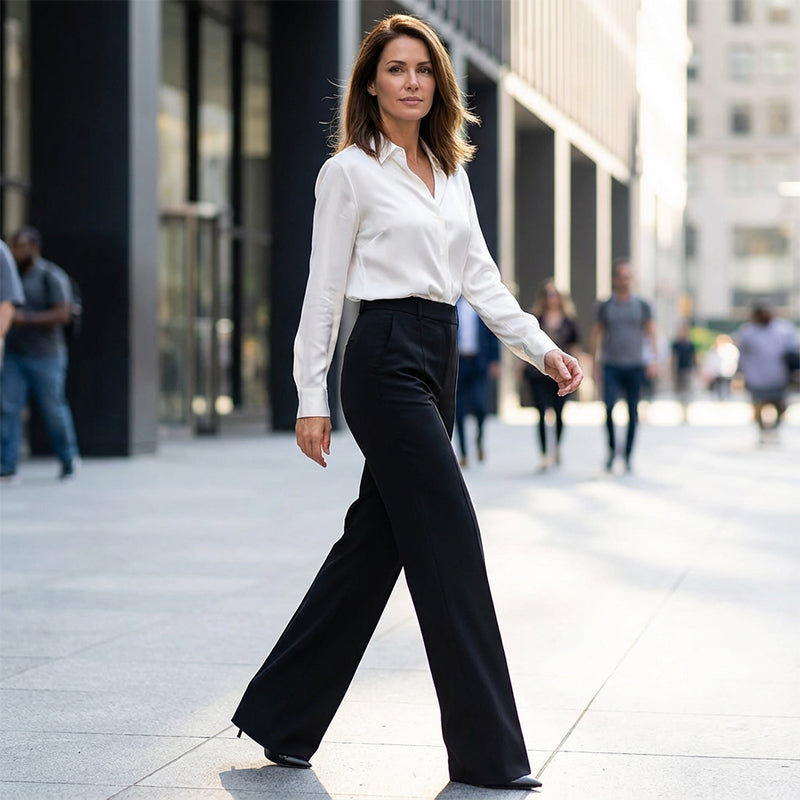 Elysia Wide Leg Pants | High-Waisted, Wrinkle-Resistant, Women’s Palazzo Trousers 1
