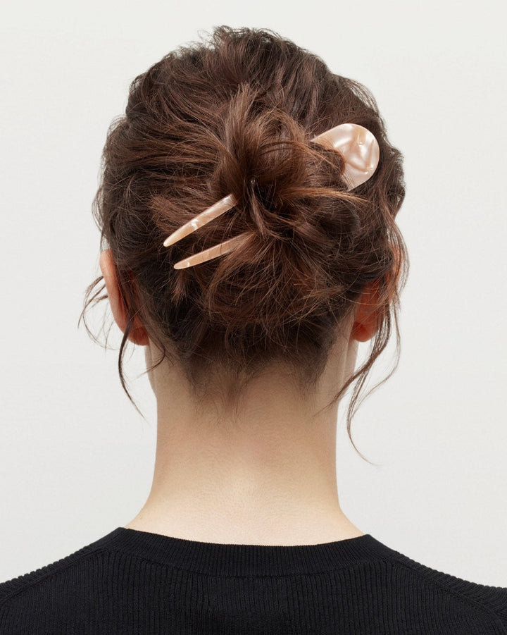 Fleur Hair Pin | Hand-Sculpted Italian Acetate, Opalite Shell Design 2
