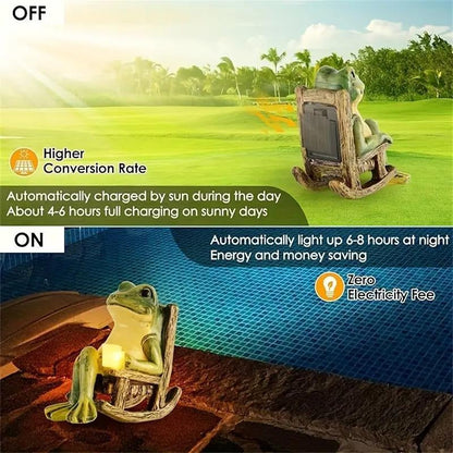 Frodo Garden Statue | Solar-Powered Frog Decor, Eco-Friendly 2