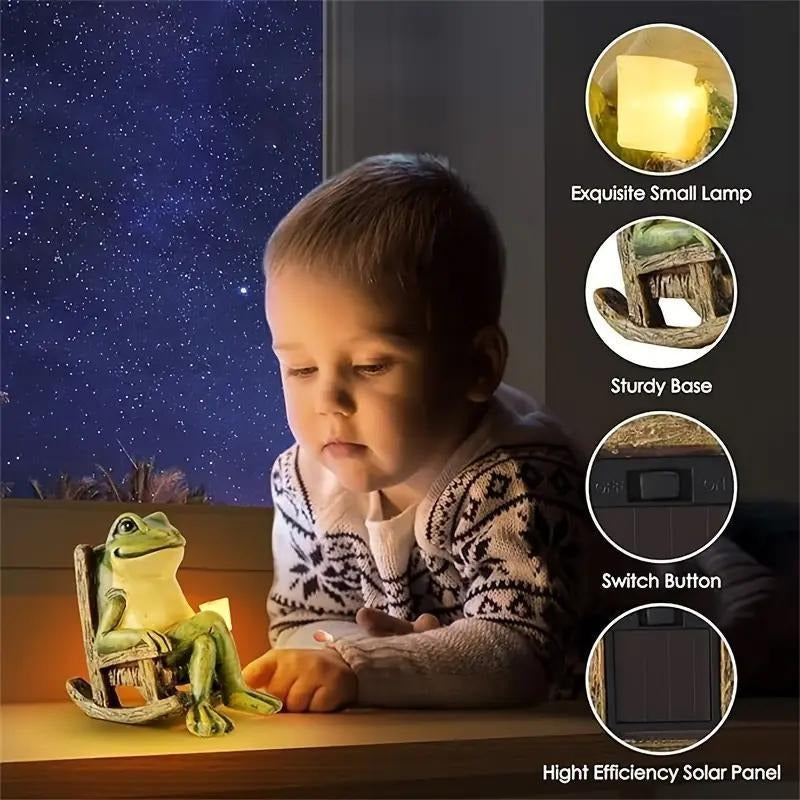 Frodo Garden Statue | Solar-Powered Frog Decor, Eco-Friendly 3