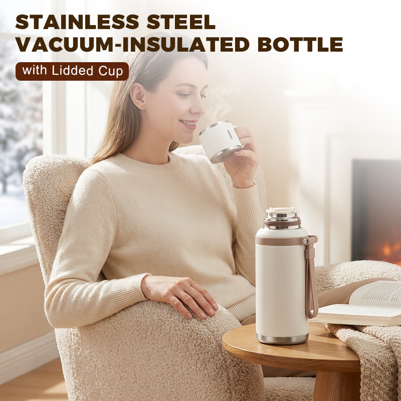 Frost Insulated Water Bottle | Stainless Steel, Vacuum-Sealed with Dual-Purpose Lid 1