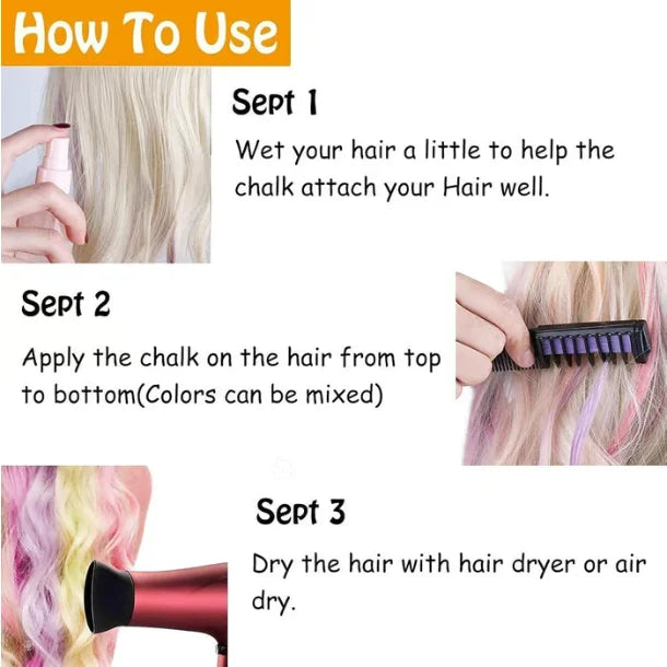 Hara Hair Dye Comb Set | Non-Toxic Temporary Hair Color, Easy Washout 4