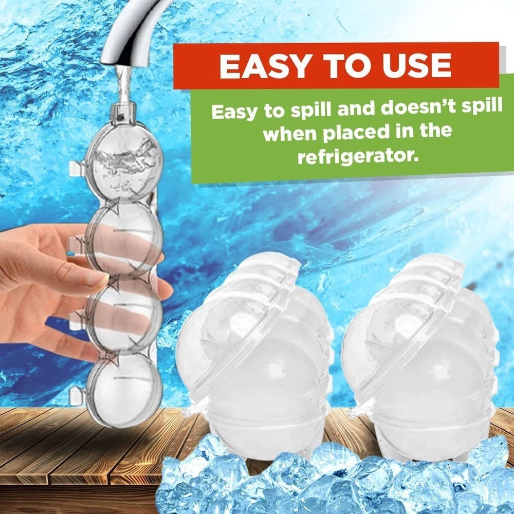 Icy Sphere Maker | 4-Hole Design, Silicone & PP Plastic 3