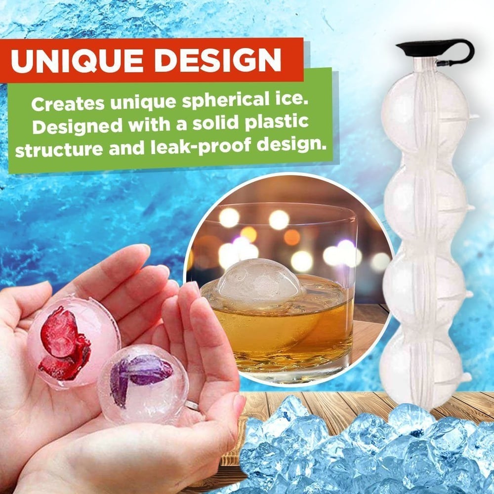 Icy Sphere Maker | 4-Hole Design, Silicone &amp; PP Plastic 4