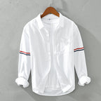 Liora — Lightweight Gossamer Linen Shirt with Modern Stripes
