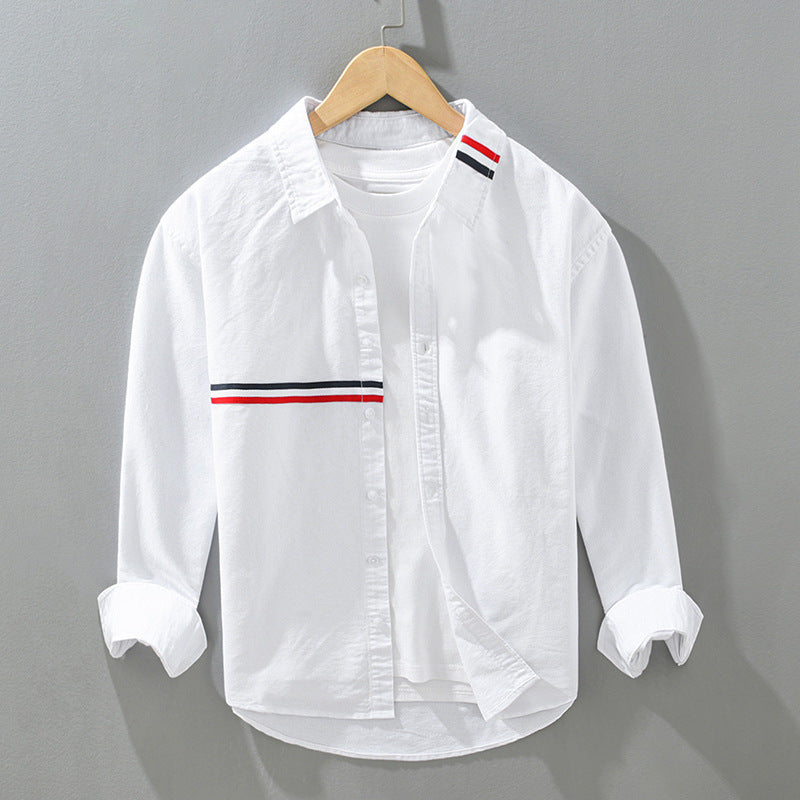 Liora — Ultra-Light Linen Shirt with Minimal Two-Stripe Design