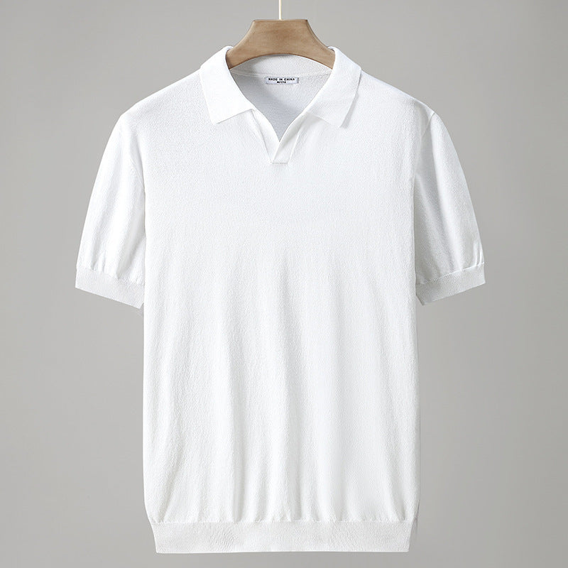 Summaro — Lightweight Ice Silk Polo Shirt with Structured Lapel