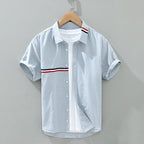 Lioren — Lightweight Linen Shirt with Chest Stripe Detail