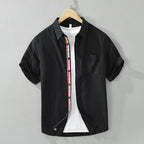 Finnor Linen Shirt — Lightweight Breathable Men’s Summer Shirt with Stripe Detail