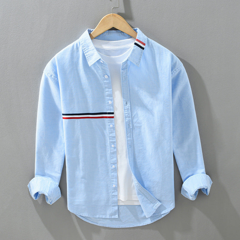 Liora — Ultra-Light Linen Shirt with Minimal Two-Stripe Design