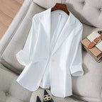 Lightweight Linen Blazer with Breathable Tailored Fit for Warm Weather