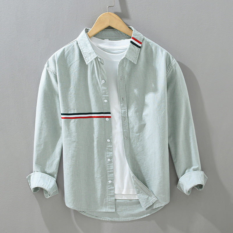 Liora — Ultra-Light Linen Shirt with Minimal Two-Stripe Design