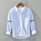 Liora — Lightweight Gossamer Linen Shirt with Modern Stripes