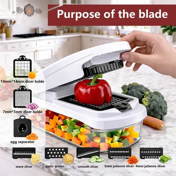 Melo Vegetable Cutter | 15-in-1 Multifunctional Chopper 2