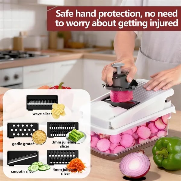 Melo Vegetable Cutter | 15-in-1 Multifunctional Chopper 3