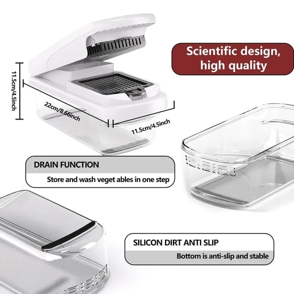 Melo Vegetable Cutter | 15-in-1 Multifunctional Chopper 7