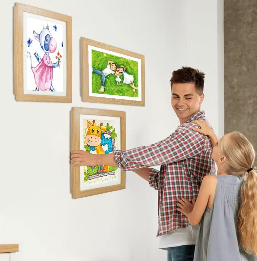 Milo Masterpiece Art Frame | Durable Pine Wood, Magnetic, Holds A4 Artwork 2