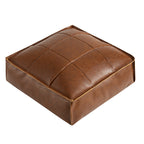 Moroccan Faux Leather Pouf Floor Cushion with Stitched Grid Design – Versatile Accent for Modern and Cozy Spaces 6