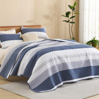 NoirZen Quilt Set – Black and White Striped All-Season Comfort with Plush Softness 8