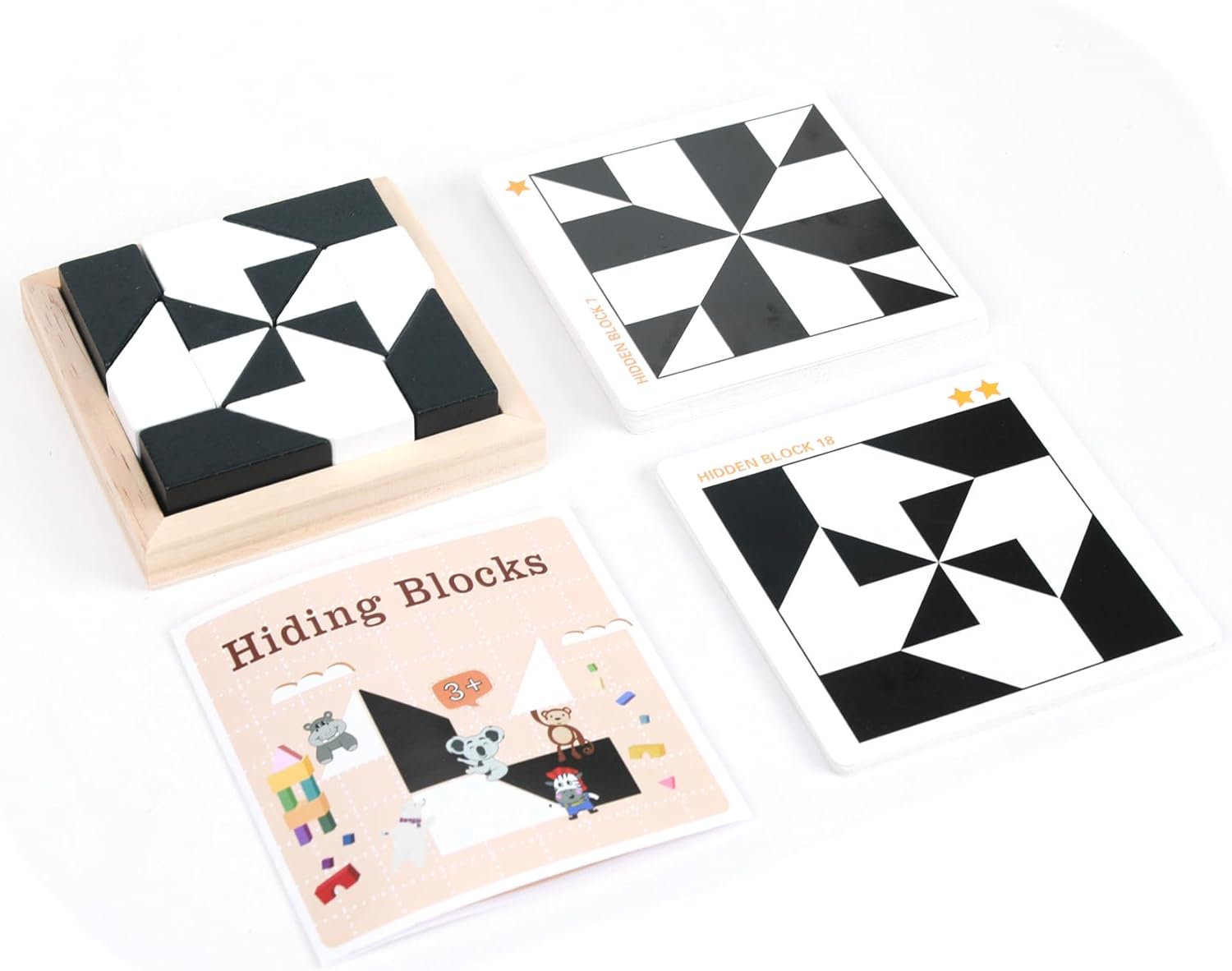 Pico Logic Puzzle | 80 Challenge Cards, Beech Wood Blocks 1