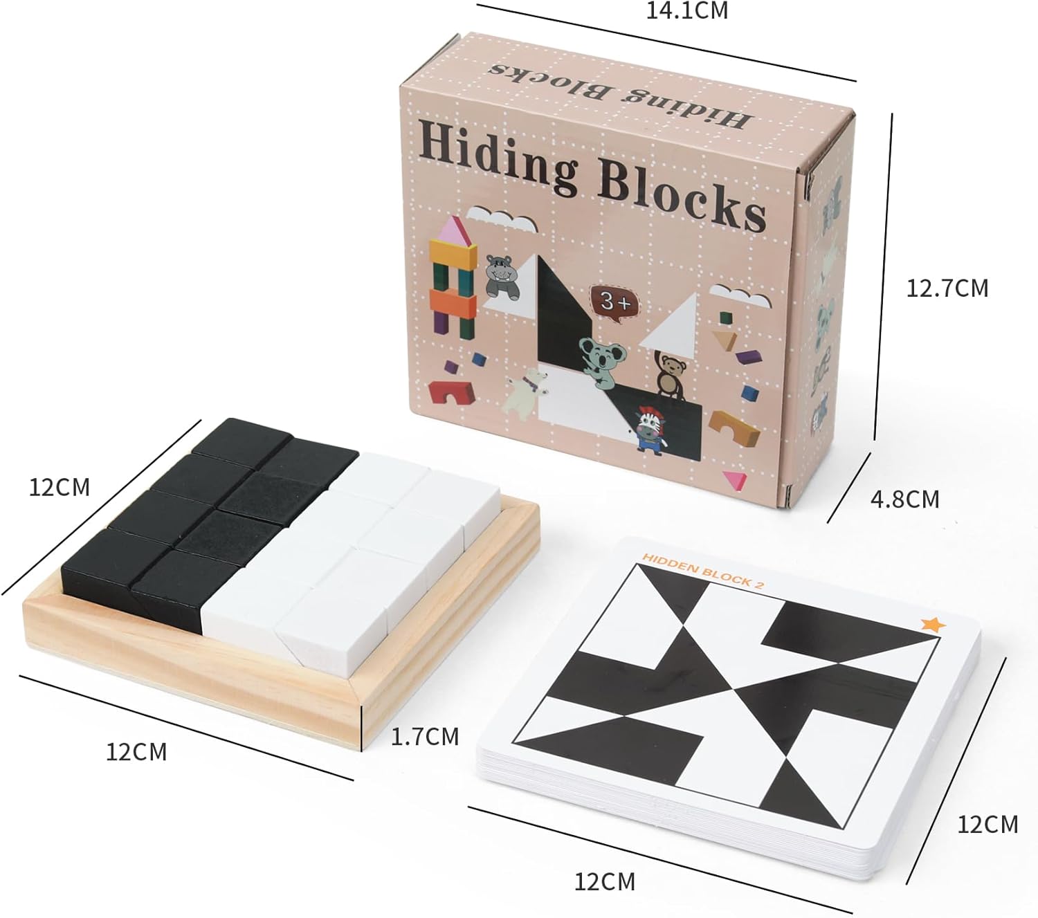 Pico Logic Puzzle | 80 Challenge Cards, Beech Wood Blocks 5