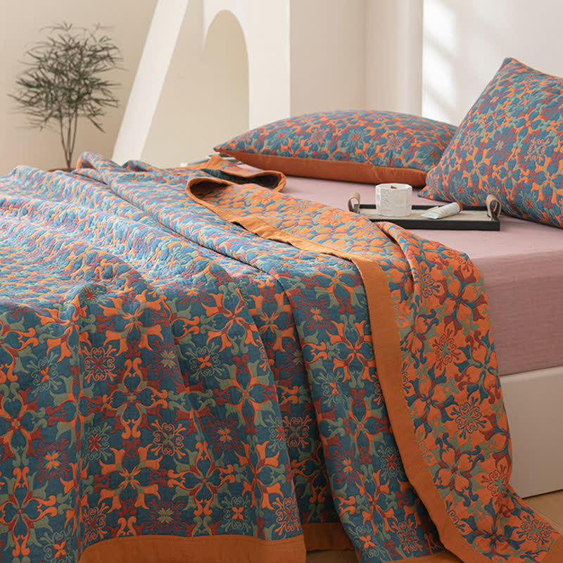 Reversible Organic Cotton Quilt – Six-Layer Breathable Design for All-Season Comfort 6