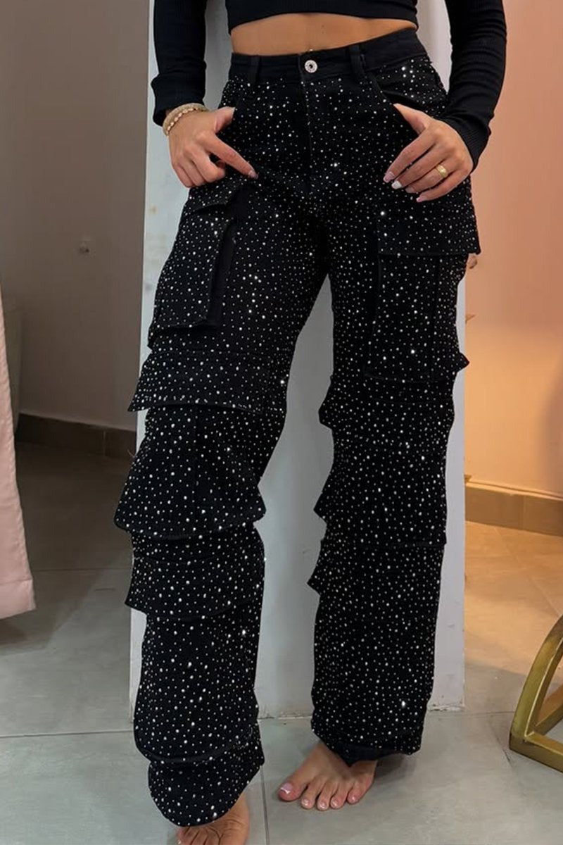 Rina Wide Leg Jeans | High-Waisted, Baggy Fit, Cotton Blend 0