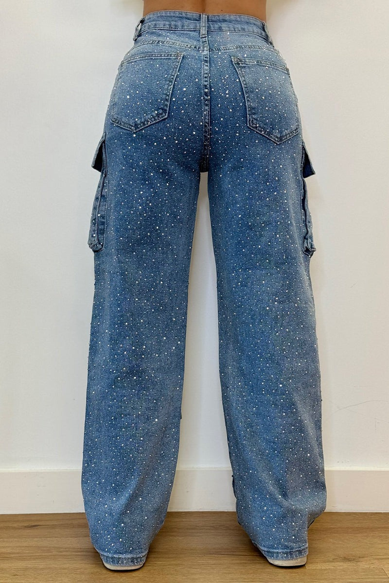 Rina Wide Leg Jeans | High-Waisted, Baggy Fit, Cotton Blend 3
