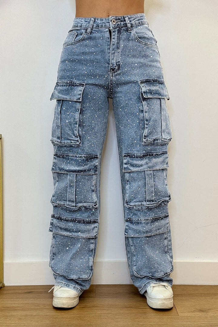 Rina Wide Leg Jeans | High-Waisted, Baggy Fit, Cotton Blend 7